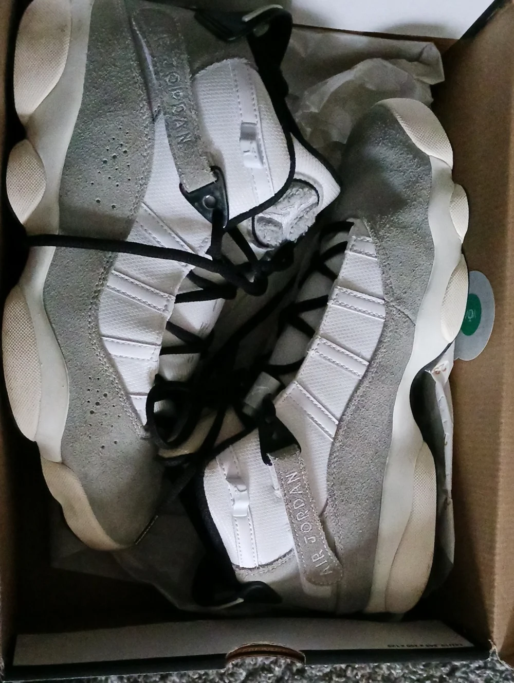 Jordan Men’s White & Gray High-Top Sneakers